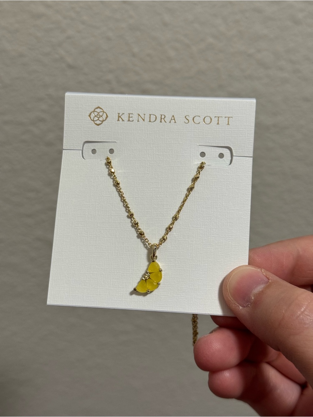Kendra Scott yellow lemon Charm Necklace